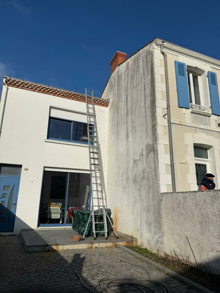 Intervention échelle — cour arrière — Les Maîtres du Tapis France