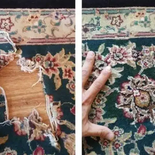 Restauration tapis avant après